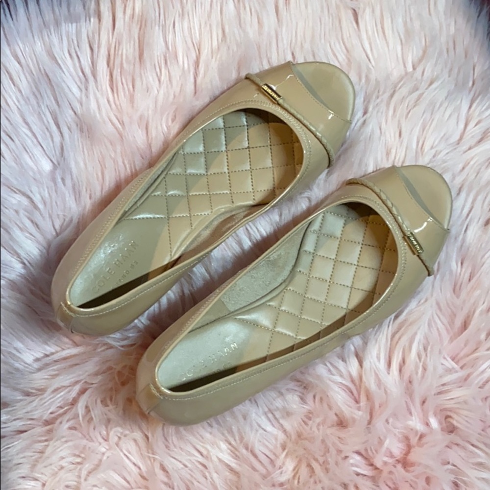 Cole Haan peep toe wedges